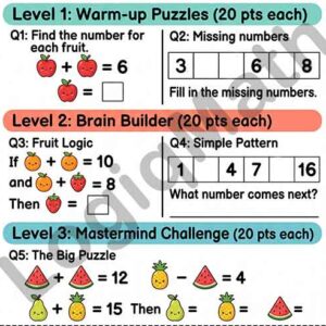 Math Logic & Number Teasers No1 - G1